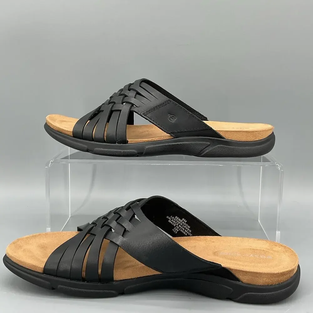 NEW Easy Spirit Women’s Meadow Slip on Sandals Black Size 6.5M
